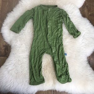 Kicker Pants Oliver green pajamas romper